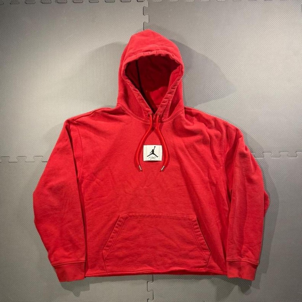 Nike Jordan Flight Hoodie Mens XL Red Oversized Cropped Streetwear Vintage Style